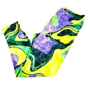 Kids L/XL LuLaRoe Leggings with Neon Swirls. NWT